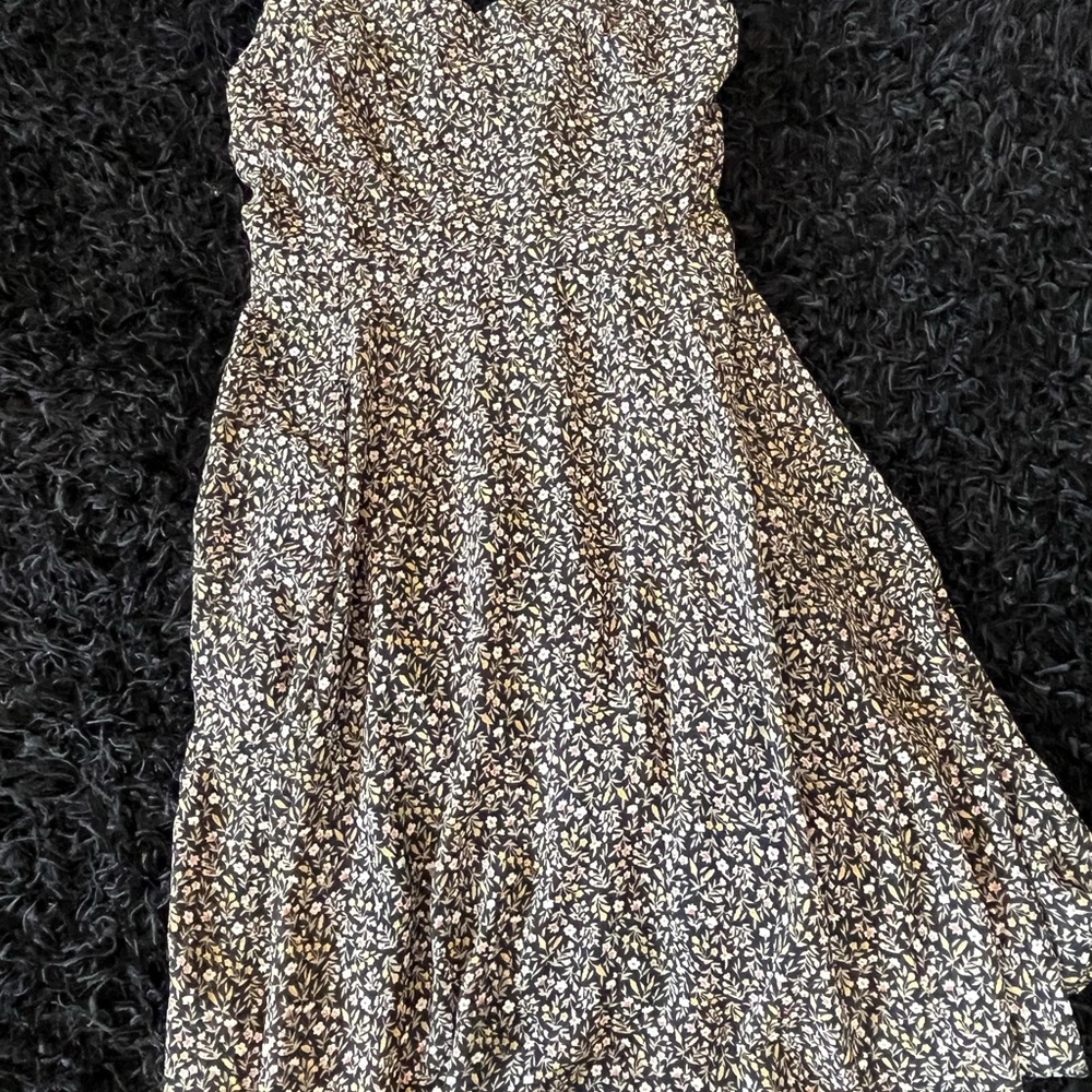 Elegant Black and White Floral Dress